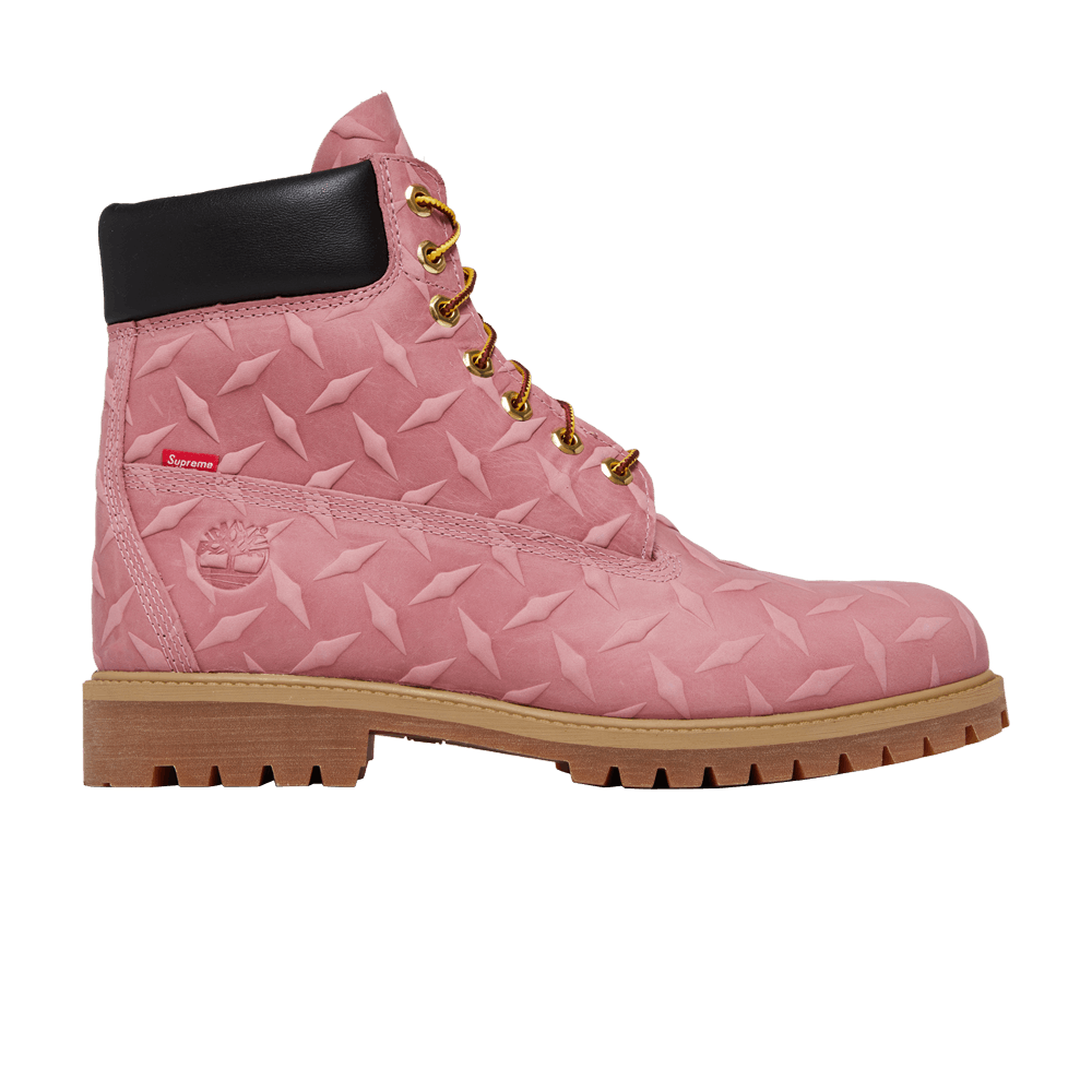 Timberland Supreme x 6 Inch Premium Waterproof Boot 'Embossed Diamond Plate - Pink'