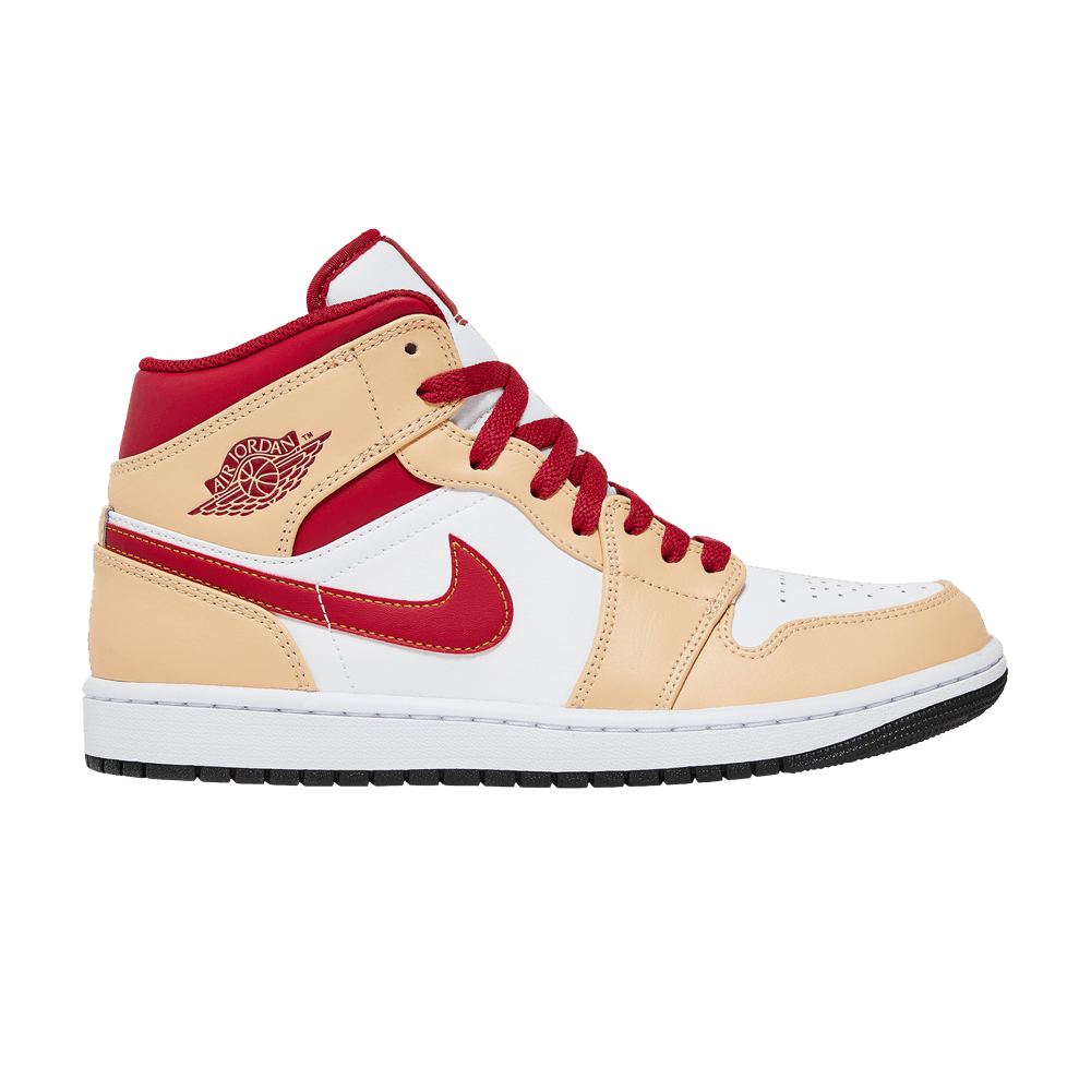 Air Jordan 1 Mid 'Light Curry Cardinal Red'