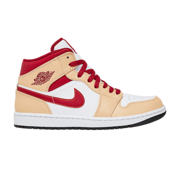 Air Jordan 1 Mid 'Light Curry Cardinal Red'