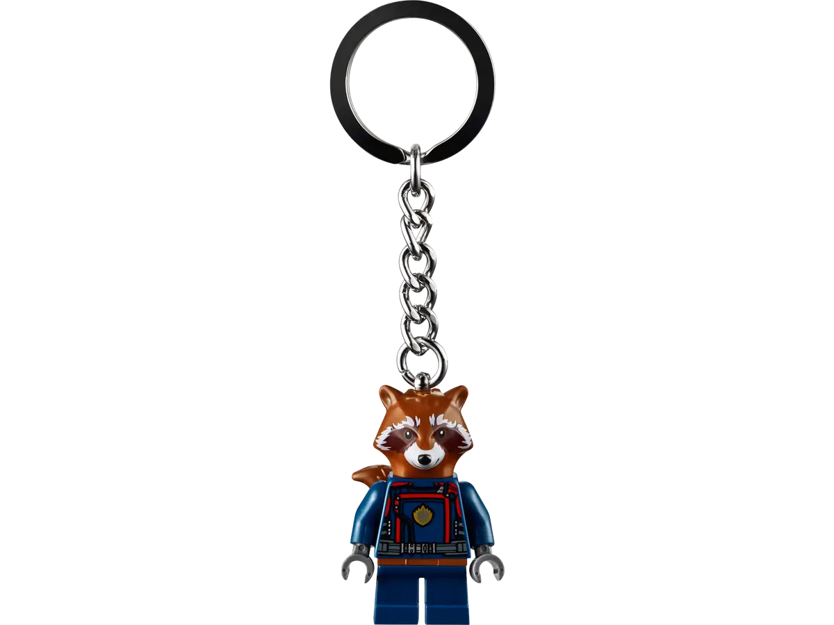 Lego X Marvel Rocket Raccoon Keychain